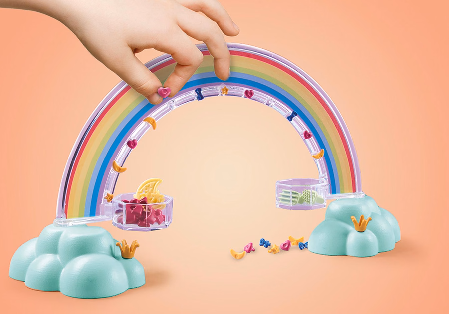 Pegasus met regenboog in de wolken